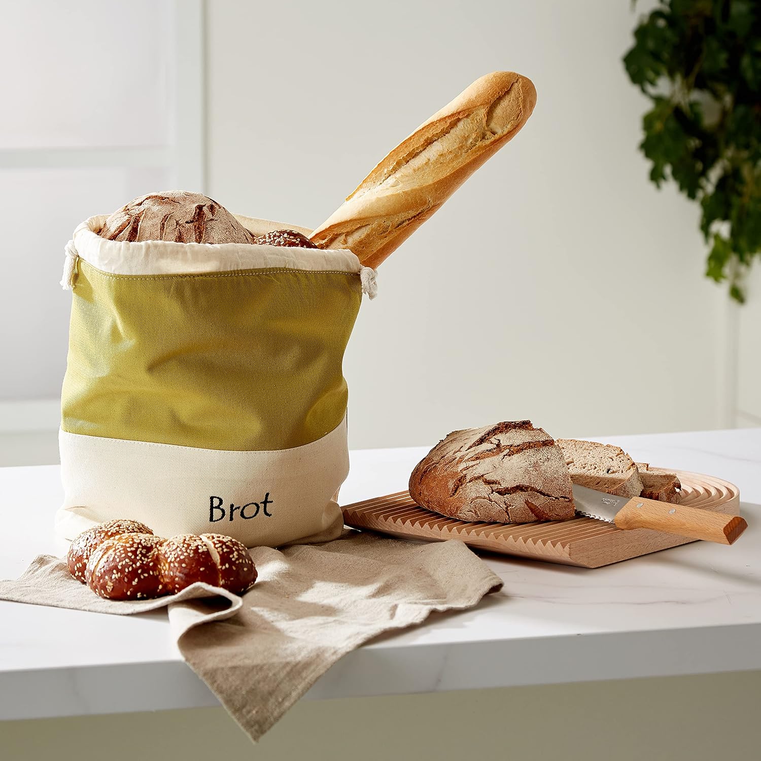 slowroom Cotton Gift Set – Olive Lunch Bag, 32 x 35 cm