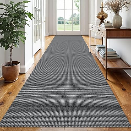 Vista 203 de EARTHALL - Tapete tejido lavable con parte trasera de goma, tapete trenzado de algodón antideslizante para interiores para entrada, pasillo, cocina