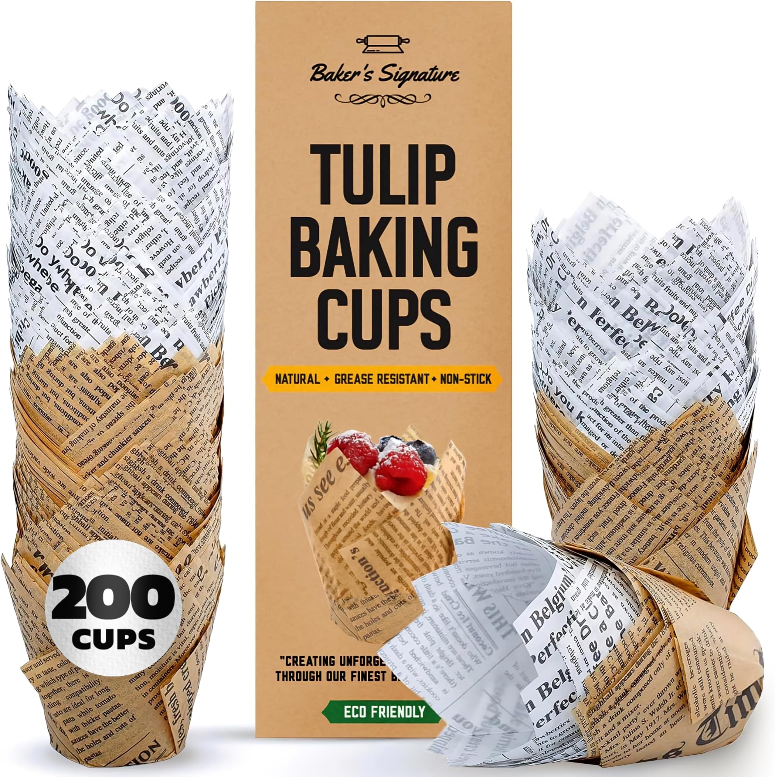 Tulip Cupcake Liners 200 Pcs, Parchment Paper Muffin Cups for Baking — Amazon image 9