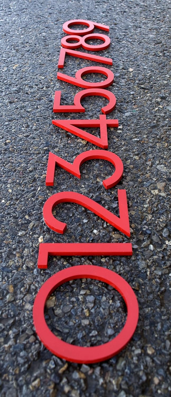 Modern House Numbers Aluminum Modern Font Set of Four 6