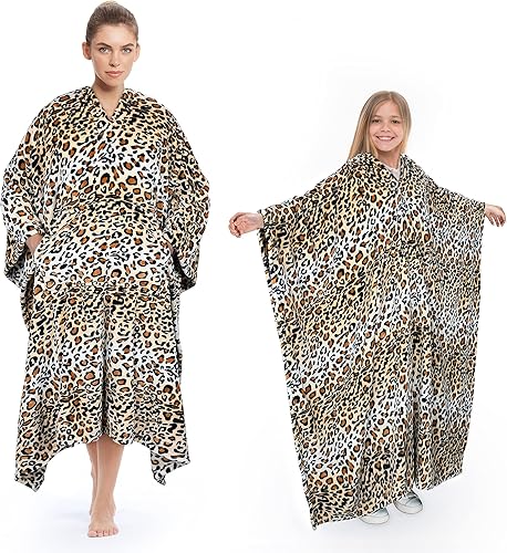 Tirrinia Poncho manta cómoda de felpa polar para adultos, mujeres, hombres y niños, manta envolvente para el hogar o al aire libre, 55 x 80