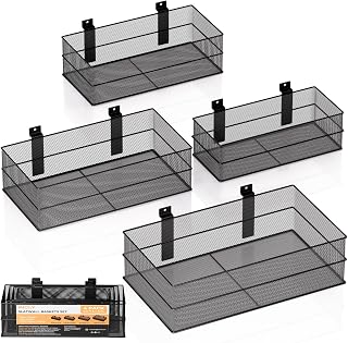 INCLY 4 Pack Upgrade Slatwall Baskets, Heavy Duty Metal Mesh Basket