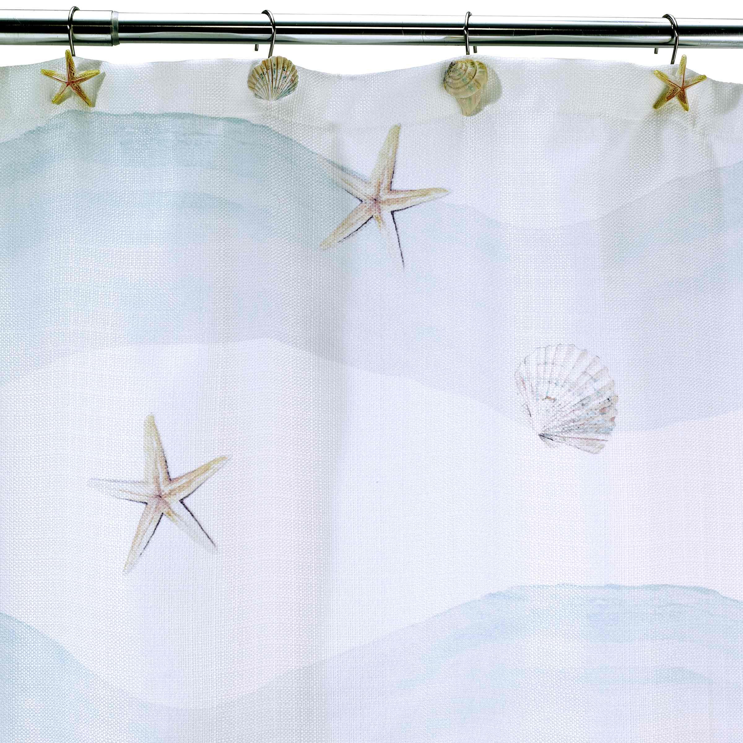 Avanti Linens Duschvorhang-Set 'Coastal Terrazzo' - 182x182 Cm + 12 Haken (Unterwasser-Motiv)