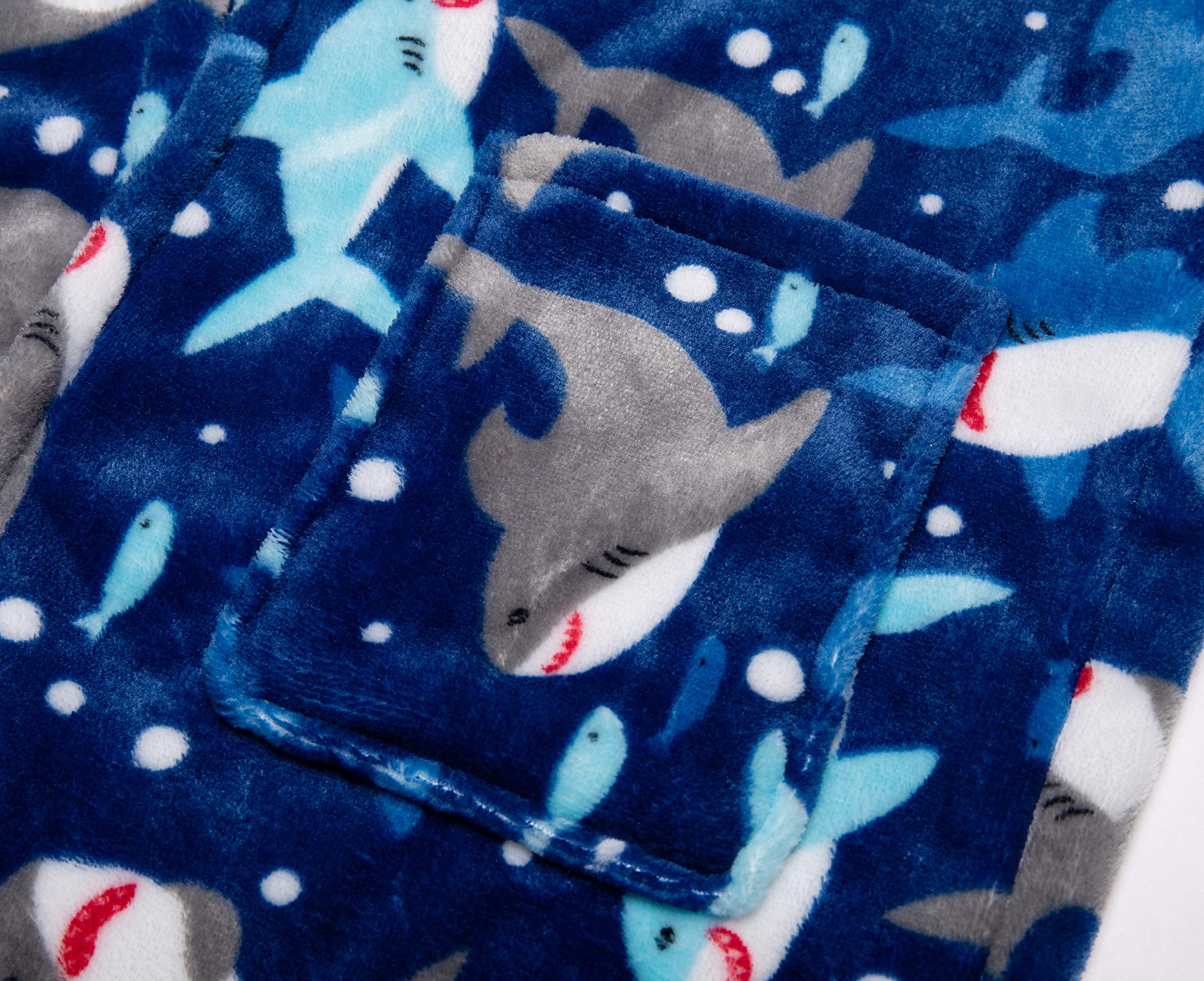 Lodunsyr Bademantel Kinder mit Kapuze für Jungen Mädchen Bademäntel Morgenmantel kuschelig warmen und weichen Pyjamas Kleinkind Coral Fleece Hoodie Roben 2-9 Jahre