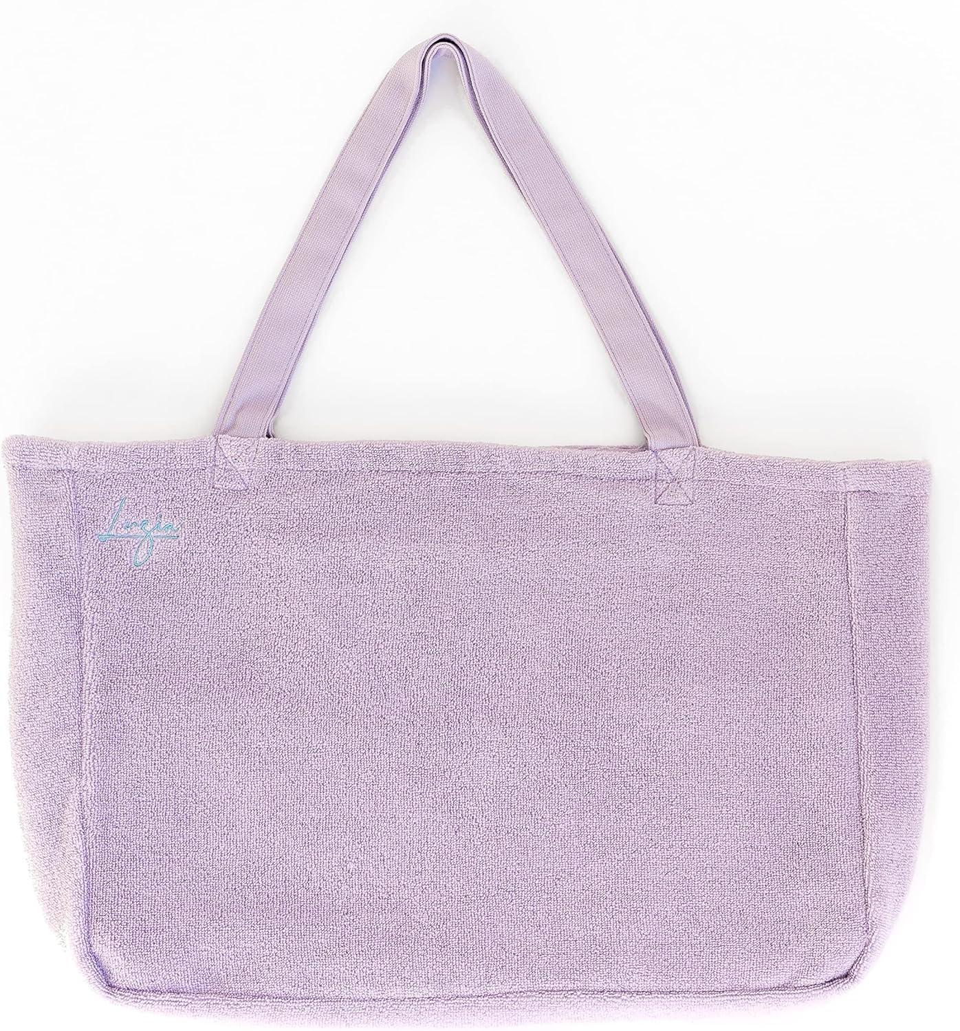 Luzia Cotton Terry Beach Bag – Large Reversible Tote with Pockets – Lightweight, Washable, Foldable - for Travel or Daily Use