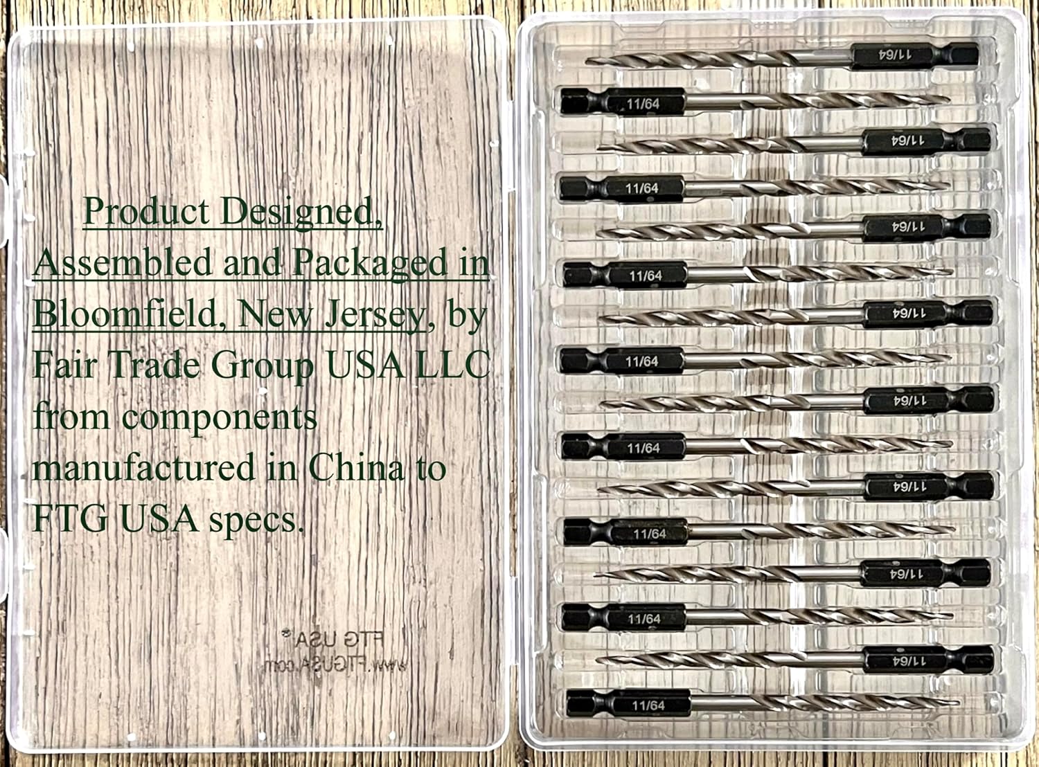 FTG USA Replacement Tapered Countersink Drill Bit Set 16 Pc #6 (9/64")