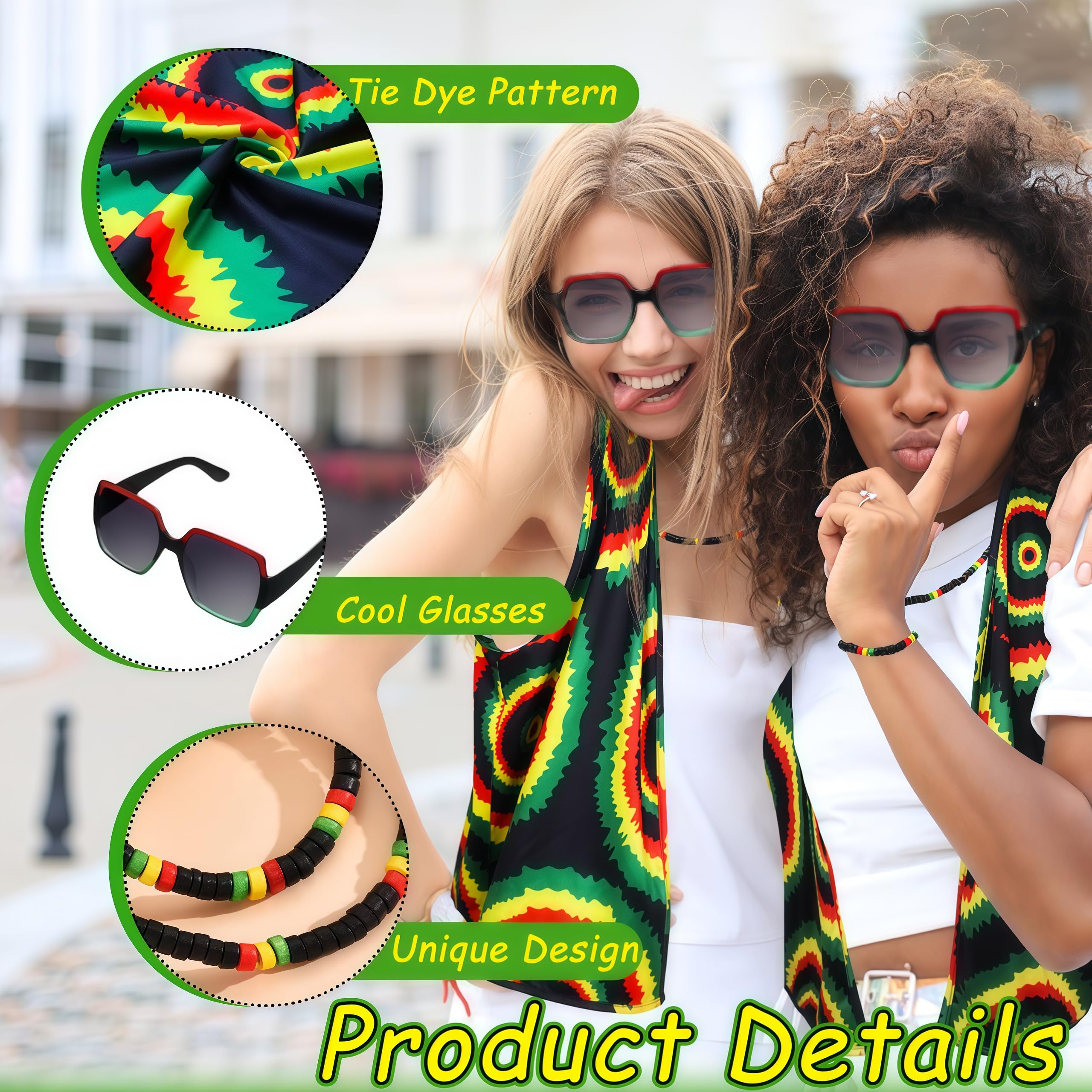 Kyndara 5Pcs Jamaican Costume Accessories - Image 3