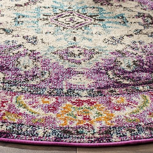 Miniatura 326 de Safavieh Tapete de área grande, colección Monaco, 11 pies x 15 pies, azul marino y celeste, diseño desgastado de medallón, no desprende pelusa