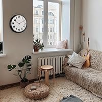 Vista 7 de Sharp Reloj de pared analógico atómico de 12 pulgadas, marco negro elegante, funciona con pilas, fácil de leer, fácil de usar, diseño