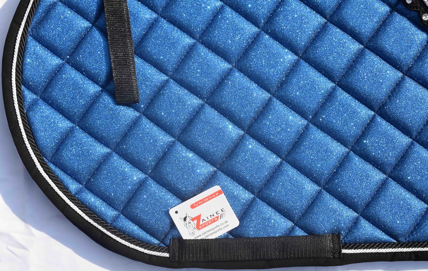 Teal Glitter Saddle Pad Set Matching Ear Bonnet | Equestrian Show Gear | Horse Riding Matchy Set | Dressage or Jumping/Hunter