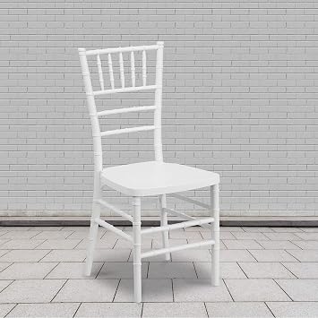 BizChair 2 Pack White Resin Stackable Chiavari Chair - Banquet and Event Furniture