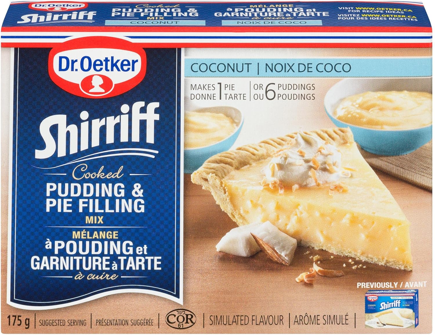 Dr. Oetker Shirriff Coconut Pudding and Pie Filling, 175g/6.1oz