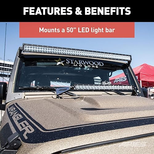 Miniatura 4 de ARIES 15911 Jeep Wrangler JK Soportes de luz de techo, LED se venden por separado