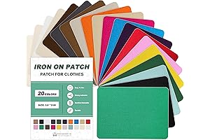 Iron on Repair Patches for Clothes, 20 Multi-Colored Cotton Fabric Patches for...