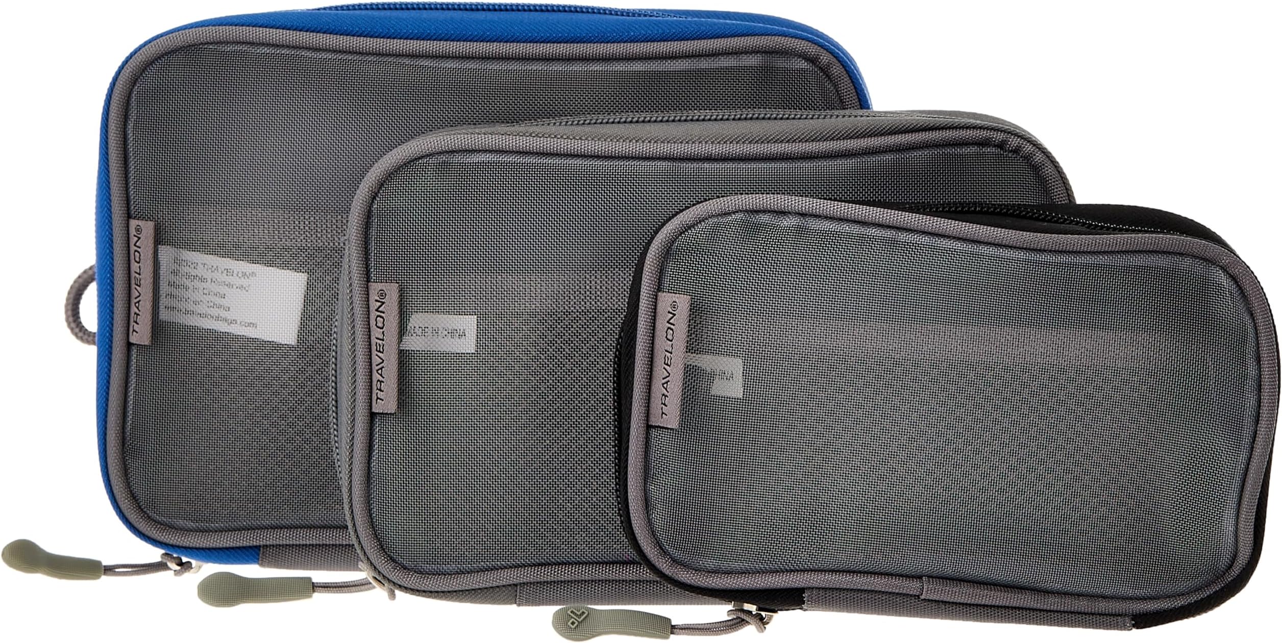 Travelon Set of 2 Accessory Organizer, Black/Nutmeg, One