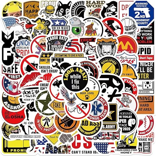 98 calcomanías divertidas de sombrero duro para adultos calcomanías geniales de trabajadores de la construcción calcomanías impermeables de vinilo