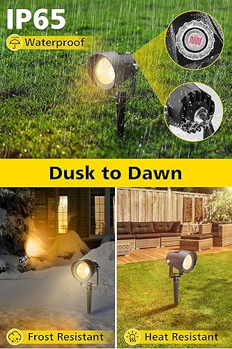 Miniatura 6 de T-SUN Iluminación exterior del atardecer al amanecer, luces de poste de bandera con fotocélula de encendido y apagado automático, impermeables, LED