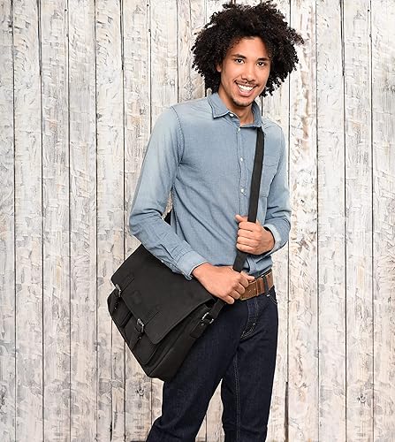 Miniatura 6 de LEABAGS Maletines de cuero para hombre - Bolso Cambridge de cuero genuino para portátil de 15 pulgadas - Bolso de mensajero vintage