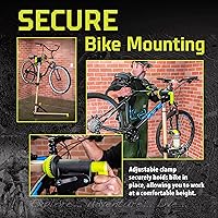 Vista 5 de Kilimanjaro Soporte de reparación de bicicletas – Soporte de mantenimiento de bicicleta resistente con capacidad de 100 libras, abrazadera