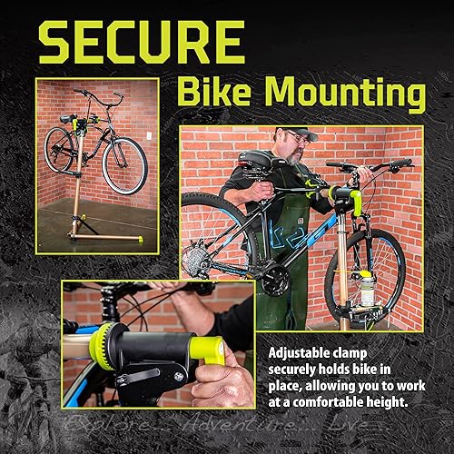 Miniatura 5 de Kilimanjaro Cycle Series Soporte de reparación de bicicletas, capacidad de 100 libras. Mantenimiento de bicicleta, sujeción ajustable - 910533ECE