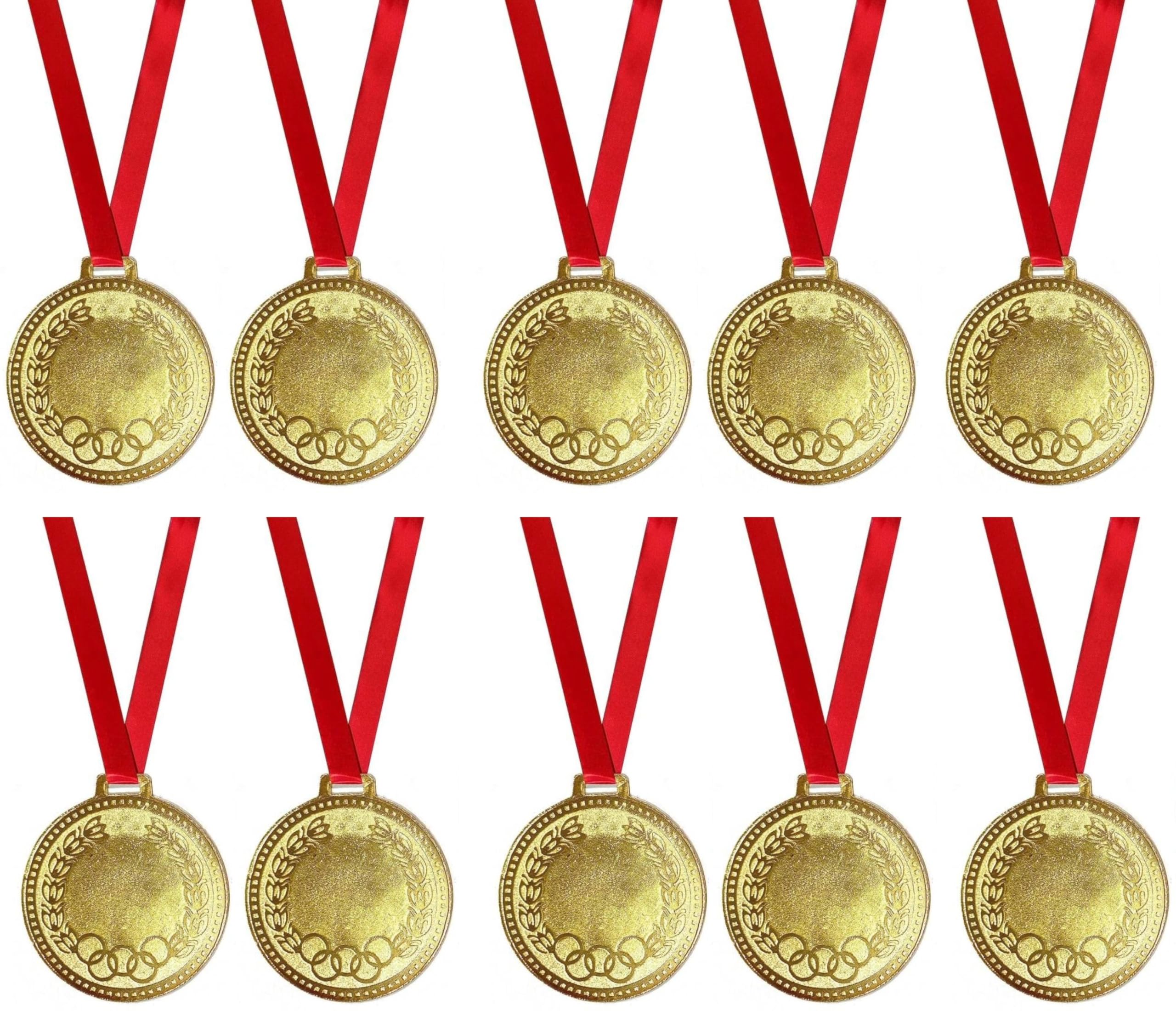 2.5-Inch Gold Olympic Style Medals - Pack of 10 for School Events-picture-28