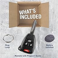 Vista 2 de KeylessOption Llavero para 2004 2005 2006 2007 2008 2009 2010 2011 2012 2013 2014 2015 2016 Chrysler 300 Dodge Durango Ram Jeep Cherokee Remote, 4