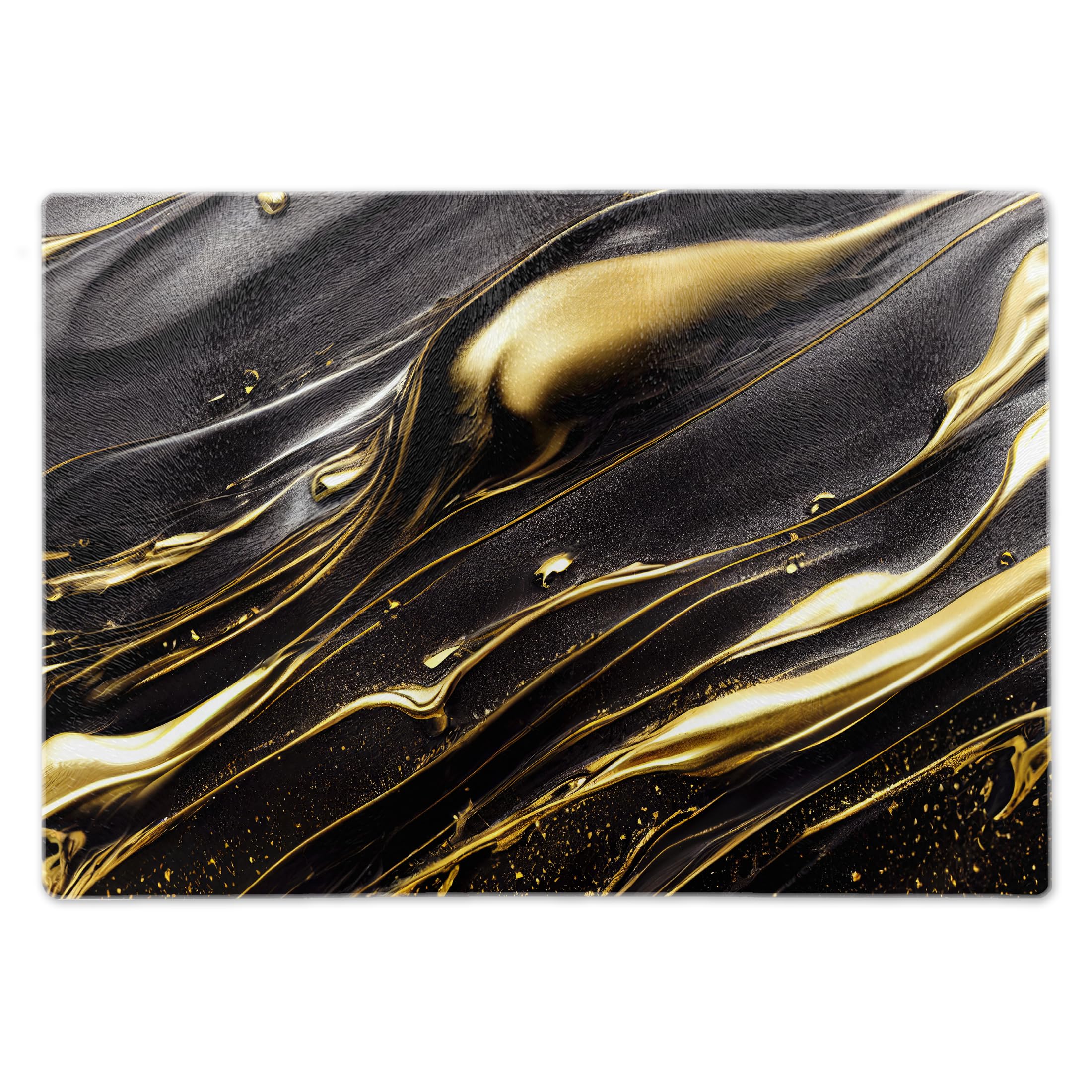 ShopQuality4U Catering Chopping Boards | Glass Worktop Savers/Protectors Heat Resistant | Over The Sink 20x28cm Medium Black Gold