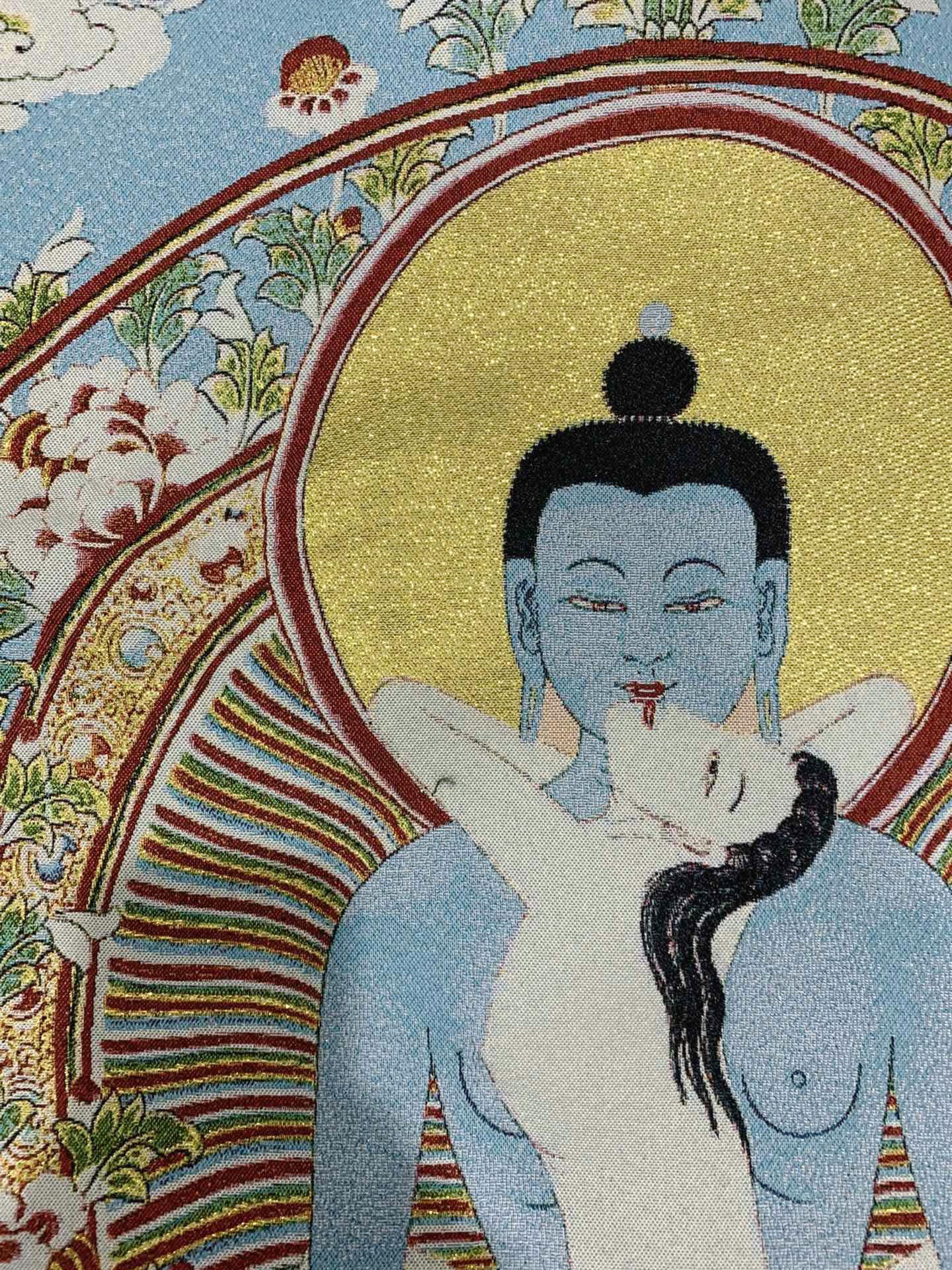 Thangka jedwabny haft buddyzm tybetański Samantabhadra budda Fengshui tangka wiszące na ścianie do wystroju domu gobelin medytacja