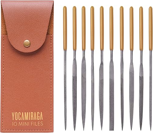 Miniatura 8 de Juego de limas de metal – 3 limas de 8 pulgadas para madera y metal + 5 limas de aguja de precisión – Juego de archivos de 8 piezas con bolsa