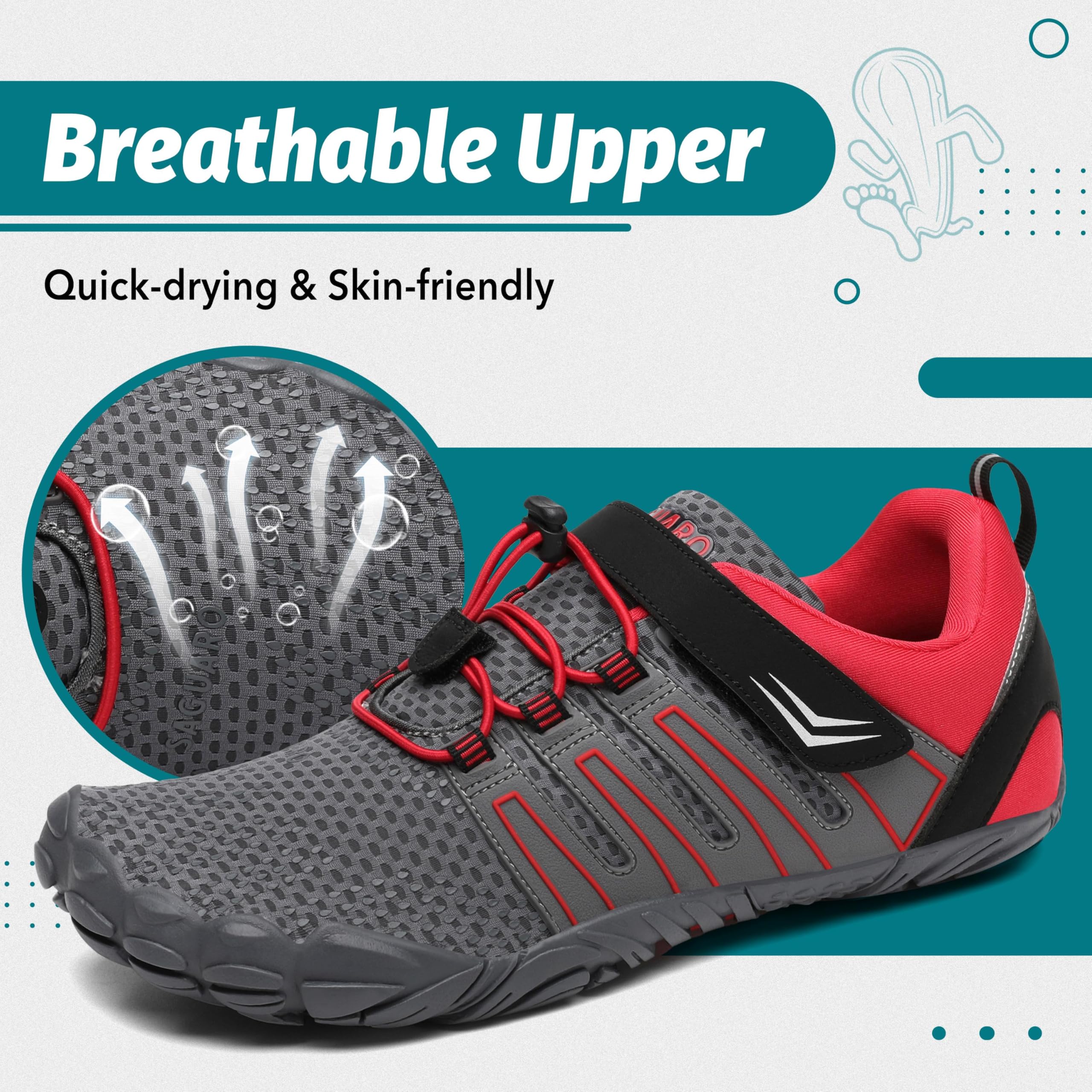 SAGUARO Scarpe Barefoot Uomo Donna Scarpe da Trail Running Minimaliste Antiscivolo Leggere Outdoor GR.36-48