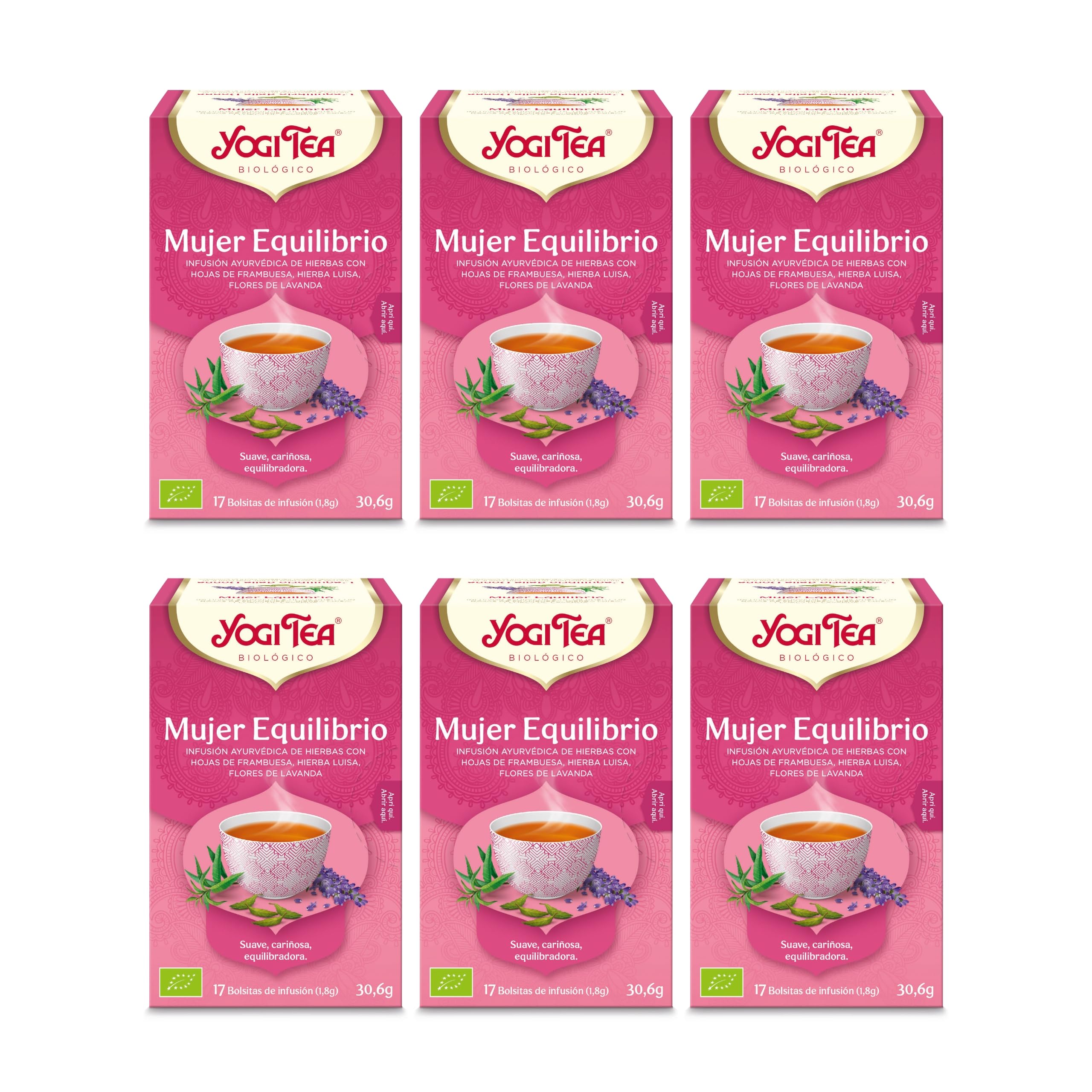 Yogi Tea Mujer Equilibrio - Paquete de 6 x 17 Sobres - Total: 102 Sobres