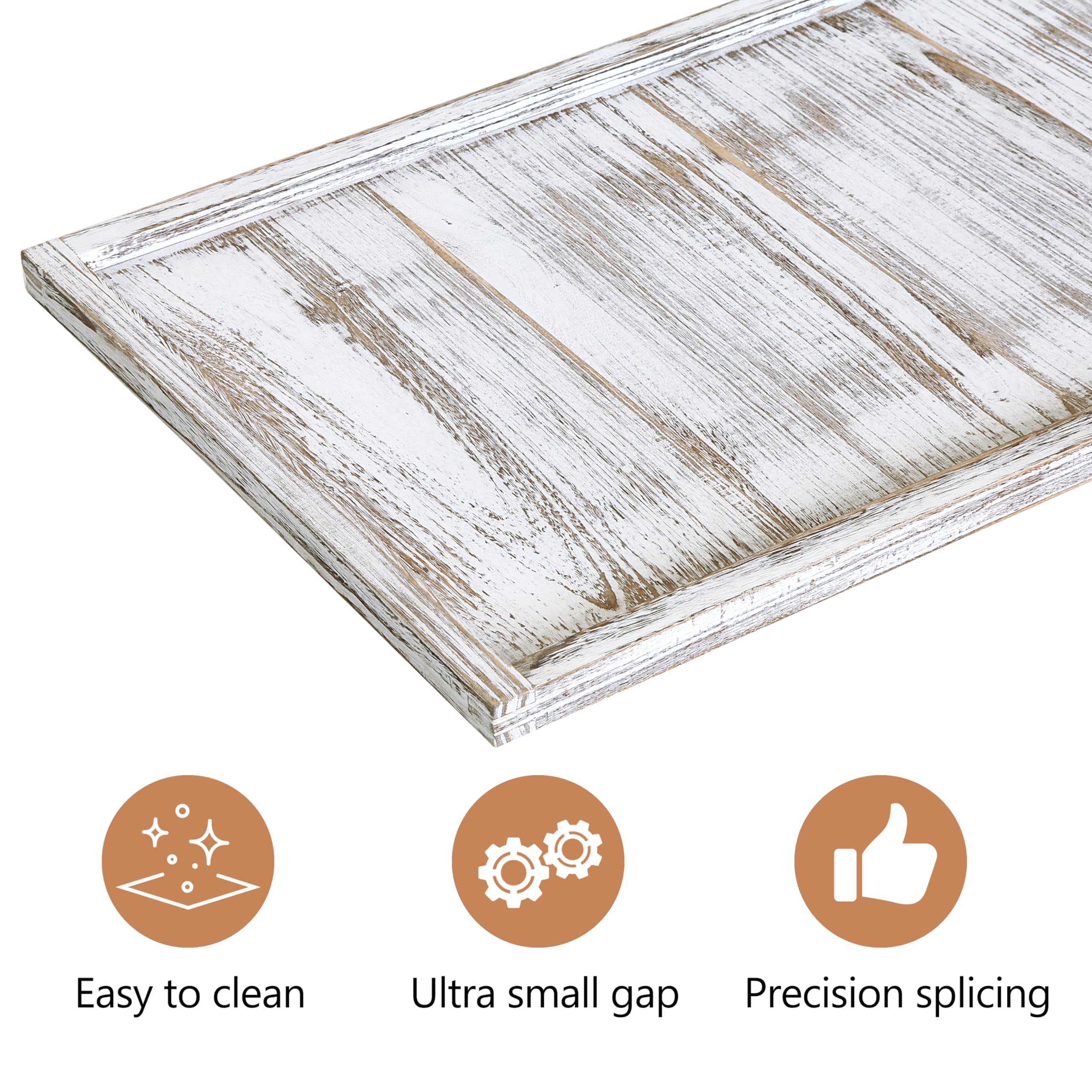Gurfuy Bandeja rectangular otomana extragrande de 40 x 20 pulgadas, bandeja de madera rústica para servir de granja, bandejas decorativas de gran tamaño, mesa de café, sala de estar, cocina, mostrador