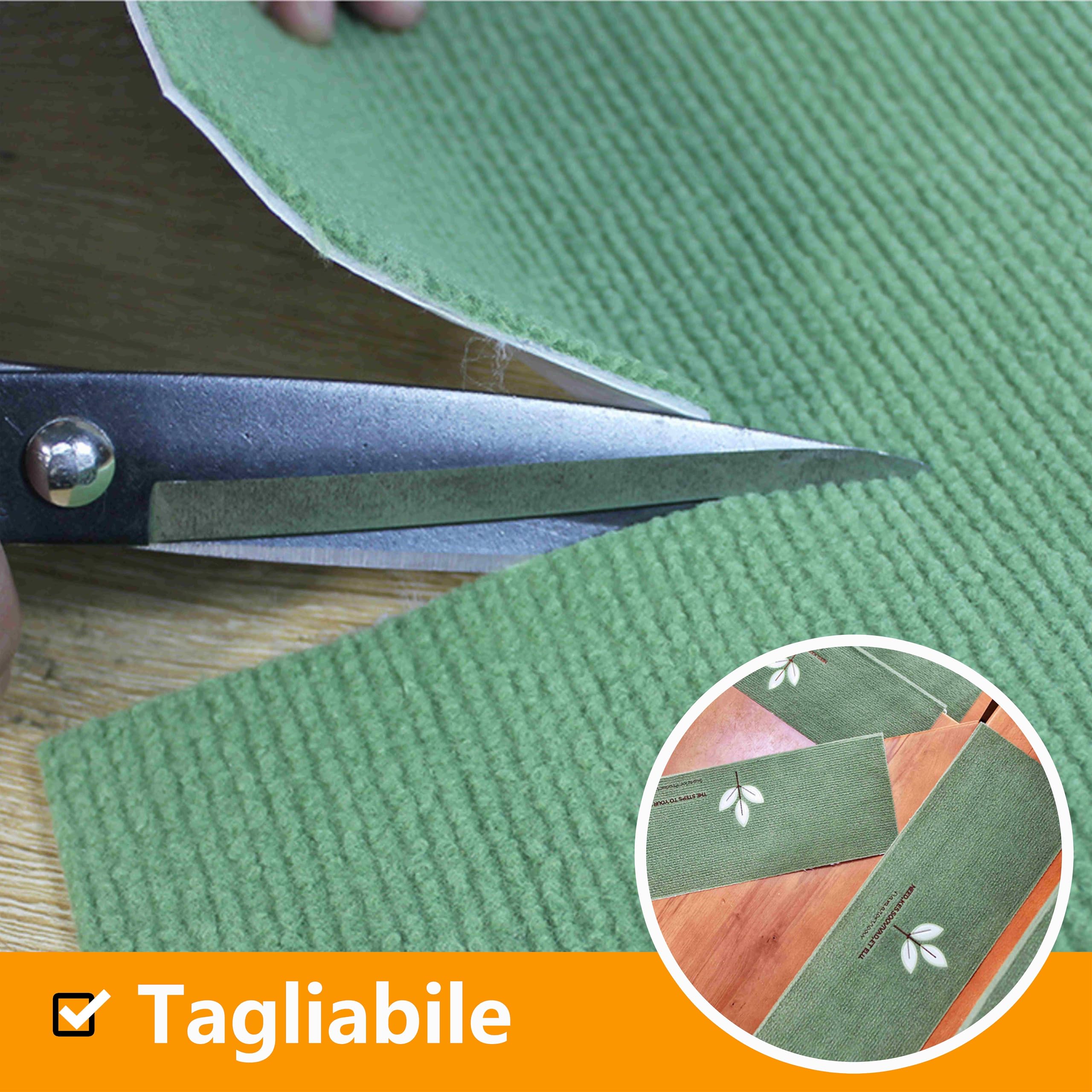 Tappetino Autoadesivo per Scale - 7 pezzi Long Tappetini Luminosi Antiscivolo Per Scale Tappetino per Scale Protezione Interne In Gradini Legno per Bambini Anziani e Animali