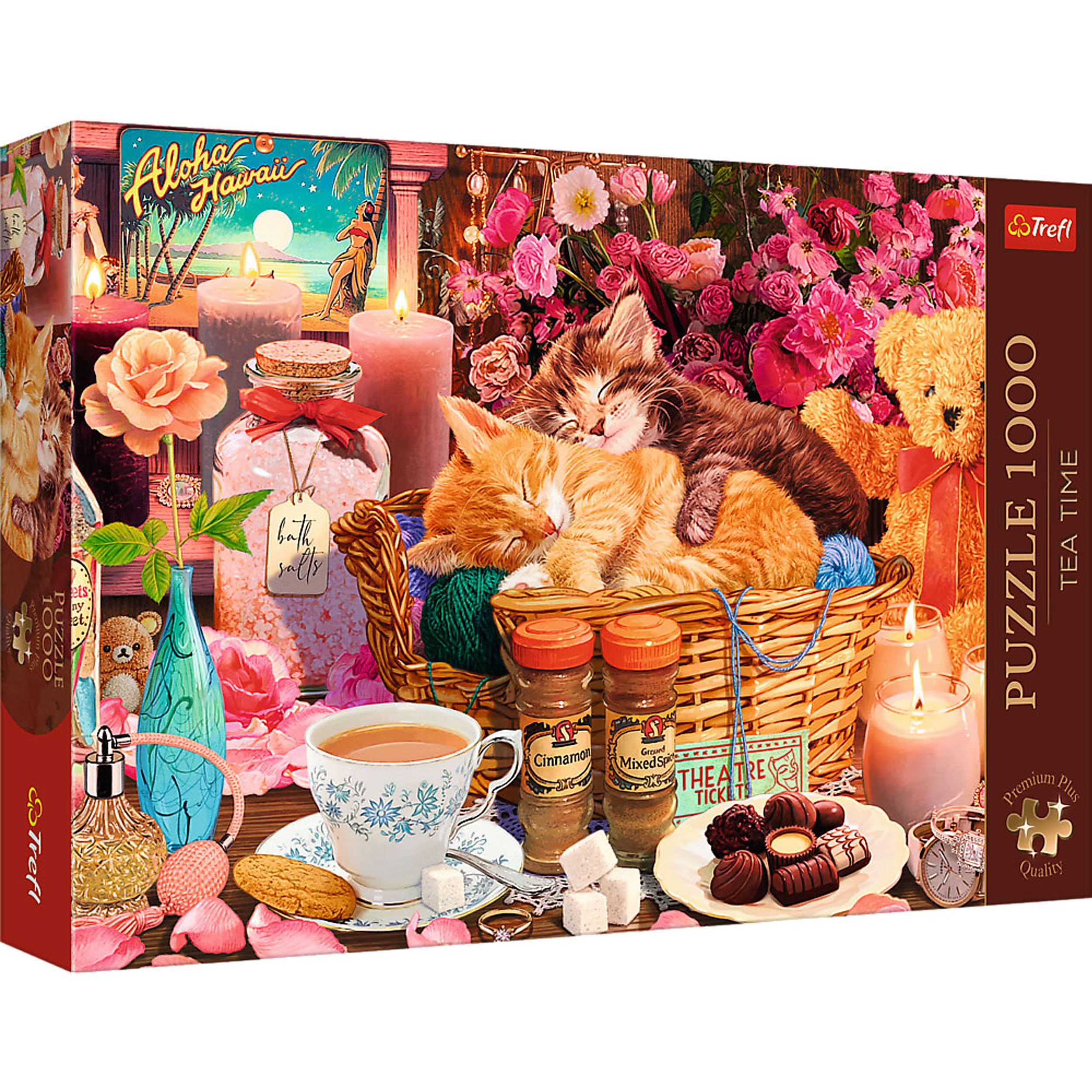 Trefl All Things Nice Kittens - 1000 Piece Jigsaw Puzzles for Adults & Children Aged 12+ - Tea Time Cuddling Cats Puzzle