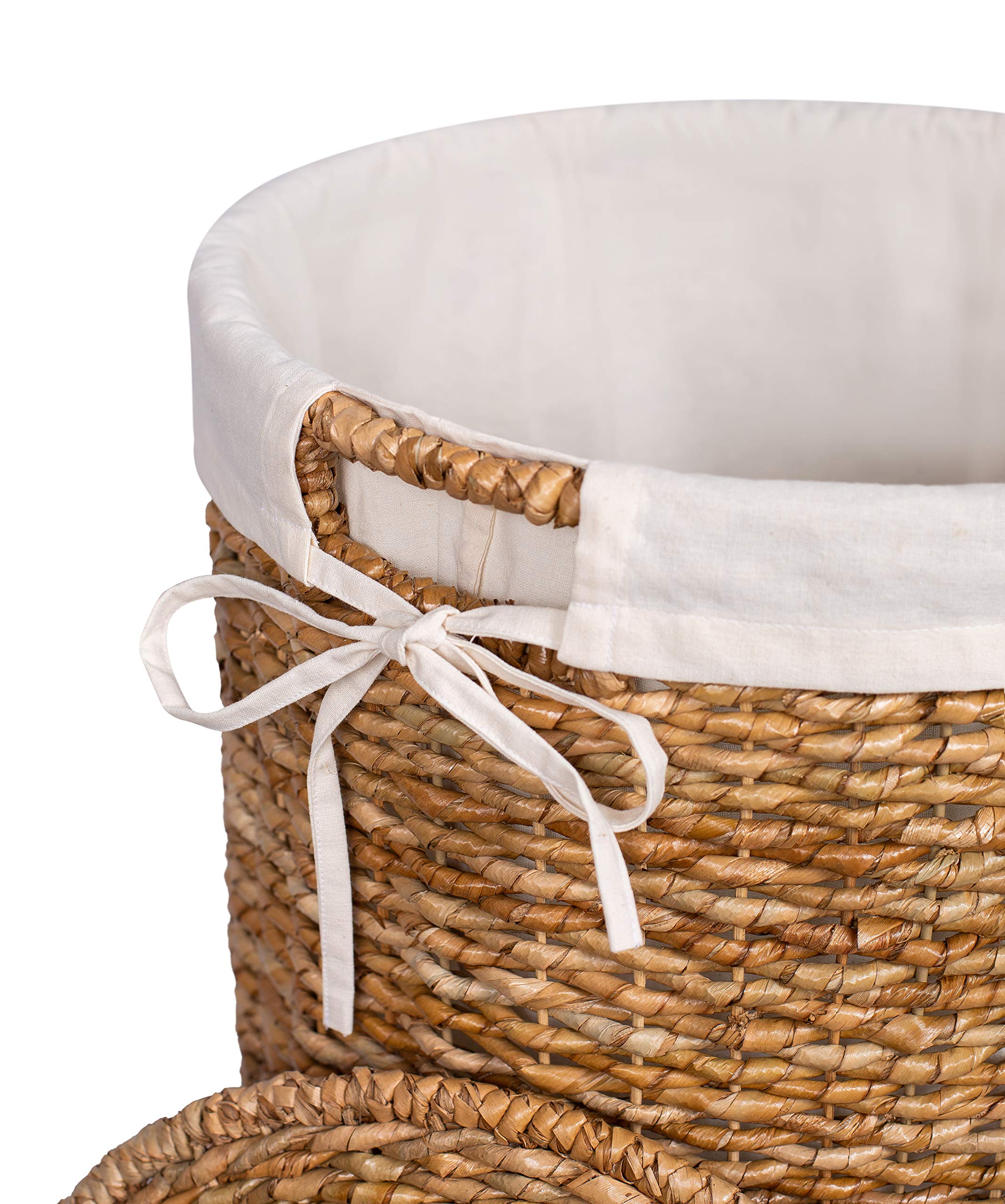 BirdRock Home Seagrass Laundry Hamper with Liner Round Clothes Bin