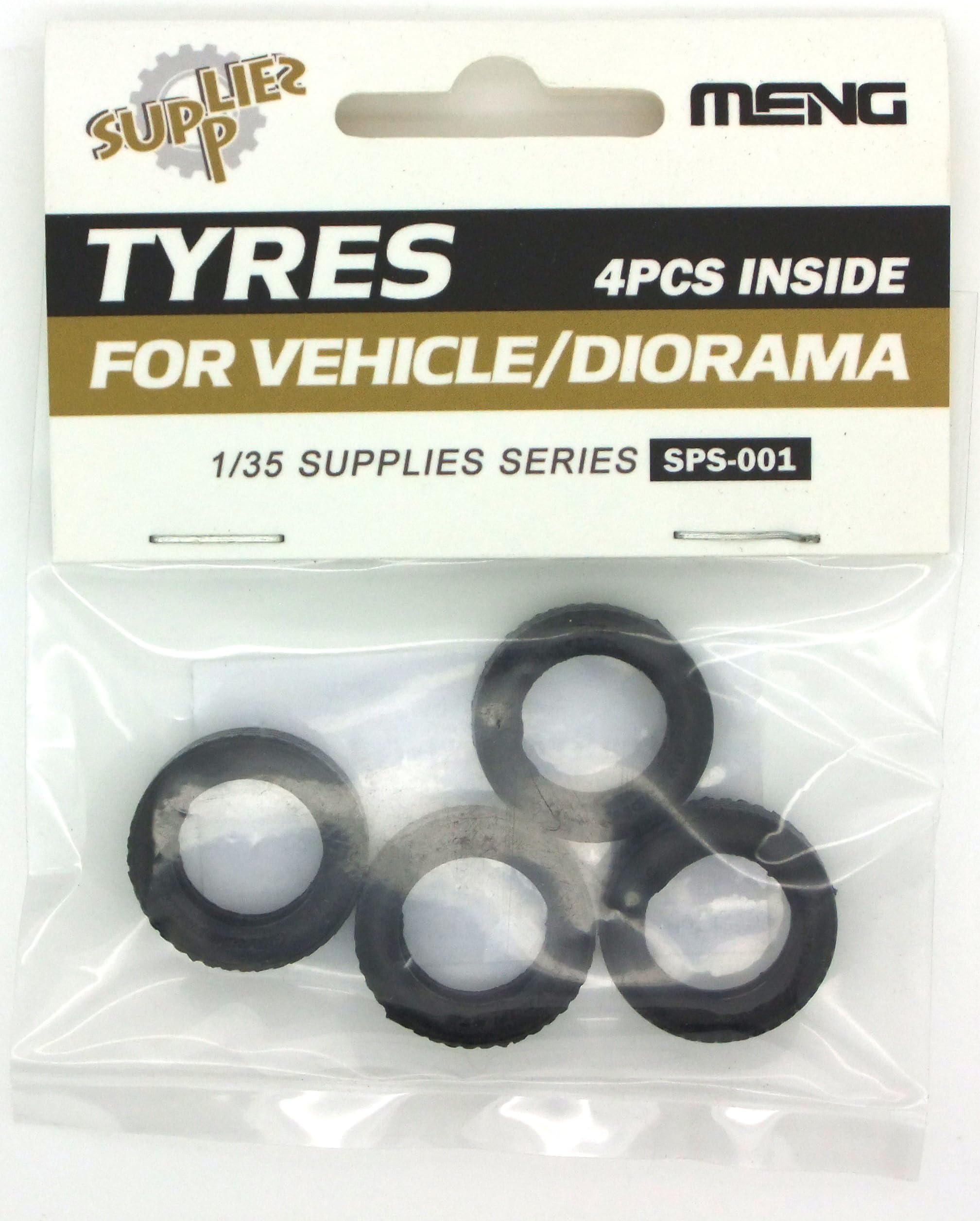 Meng Models Vehicle Rubber Tire, Set of 4, 1/35 Scale