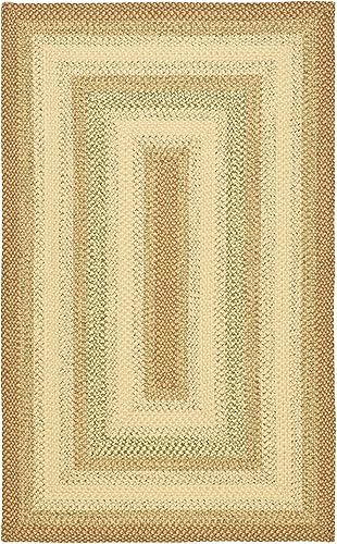 SAFAVIEH Alfombra Lavable Colección Trenzada para Exteriores - 2' x 3', Óxido y Multicolor, Hecha a Mano y Reversible, No Desprende Pelusa y Fácil