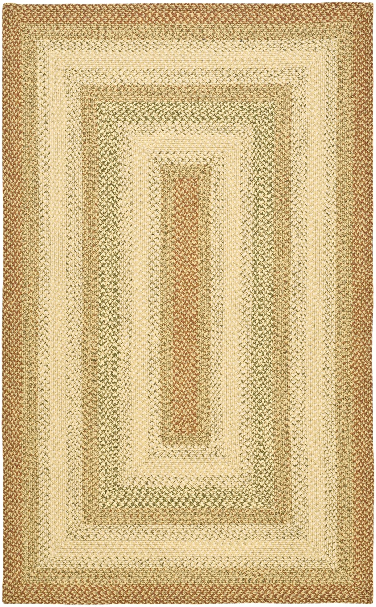 SAFAVIEH Braided Rust & Multi 2x3 Indoor/Outdoor Accent Rug