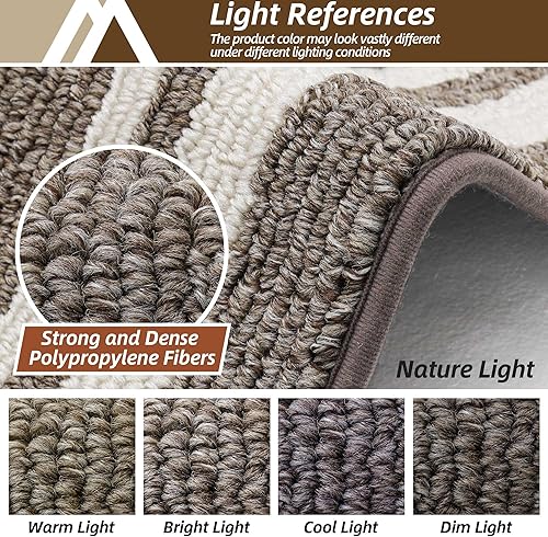 Miniatura 9 de COSY HOMEER Tapetes de cocina antideslizantes de polipropileno grueso para el hogar, lavable a máquina, 24 x 3524 x 60 pulgadas, marco marrón