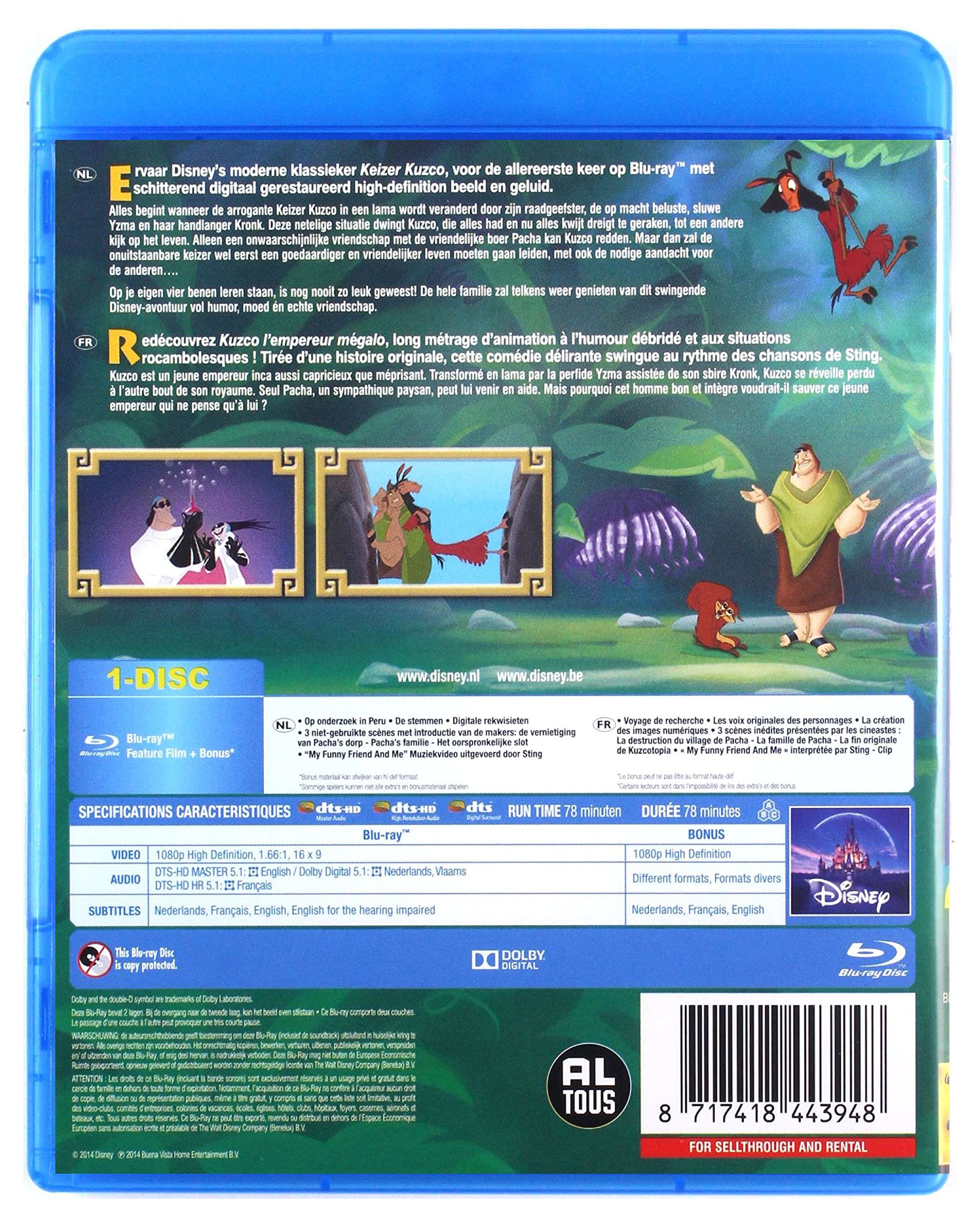The Emperor's New Groove [Blu-Ray] [Region Free] (English audio. English subtitles)