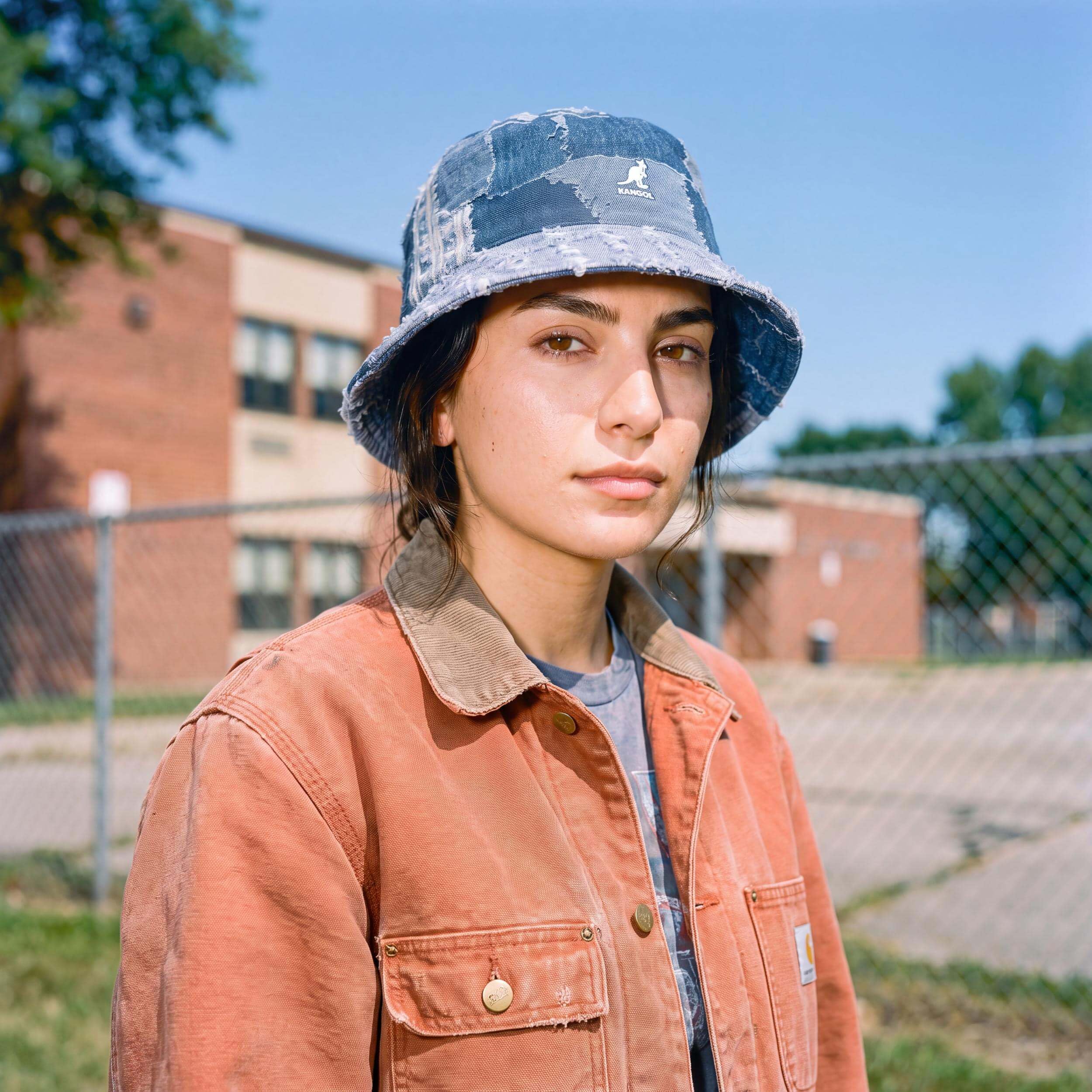 Kangol Cappello da Pescatore Denim Mashup Donna/Uomo - Sole Estivo di Tessuto Estate Primavera/Estate