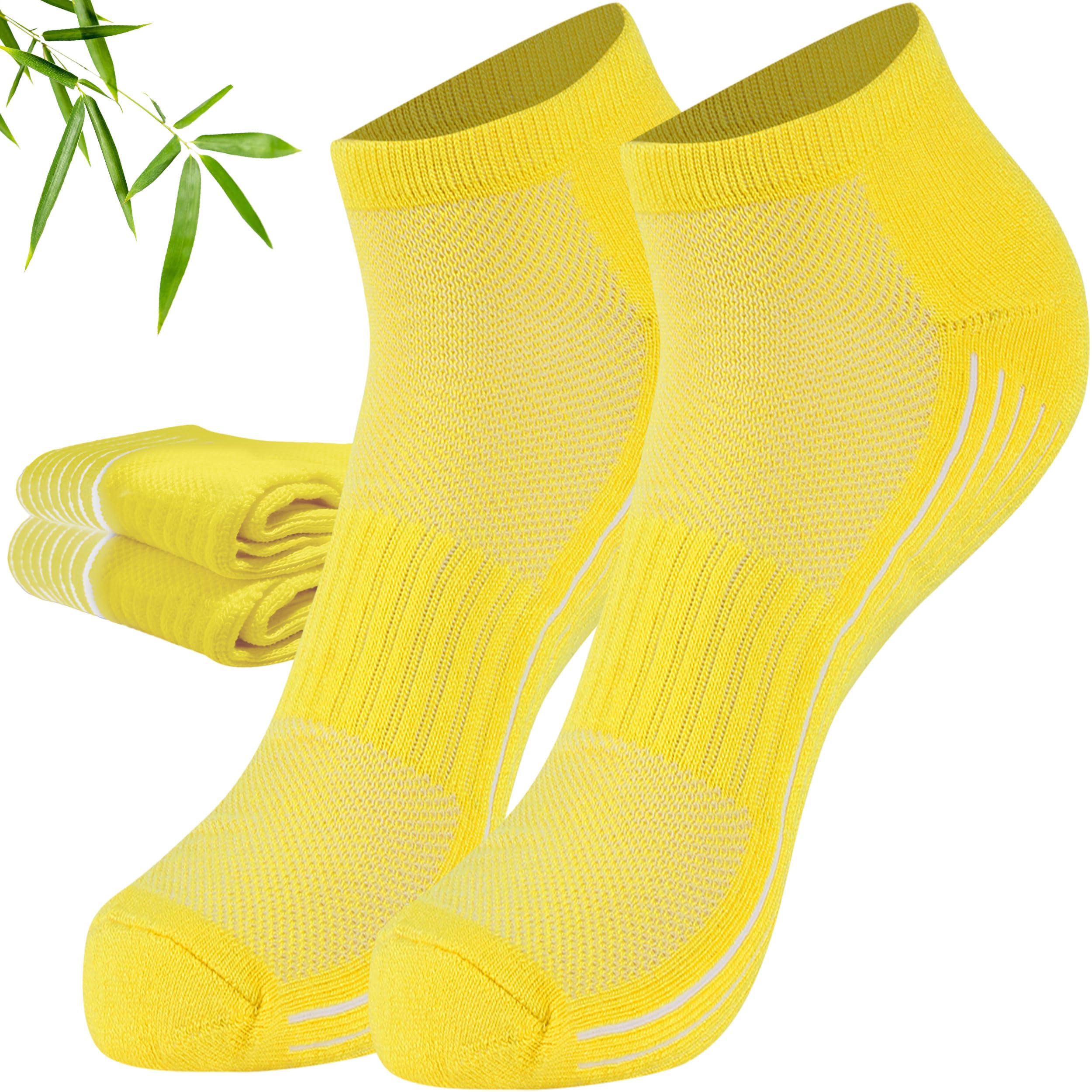 Sunew 3 Pairs Viscose Bamboo Socks, Unisex Cushioned Comfortable Ankle Workout Hiking Golf Socks