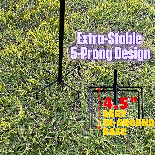 Miniatura 3 de LCCBRO Soporte para bandera de jardín con base de 5 puntas para bandera doble exterior, soporte de bandera de patio más estable a prueba de clima,