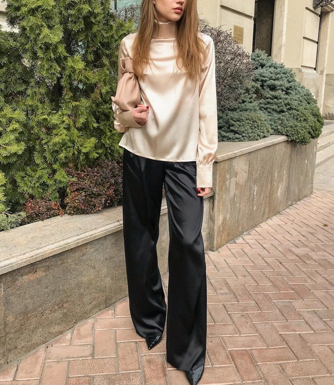 SWOMOG Women's Silk Satin Pajama Pants Longs Silky Sleep Pants Loungewear Trousers Elastic Waist Lounge Pj Bottoms - Image 2