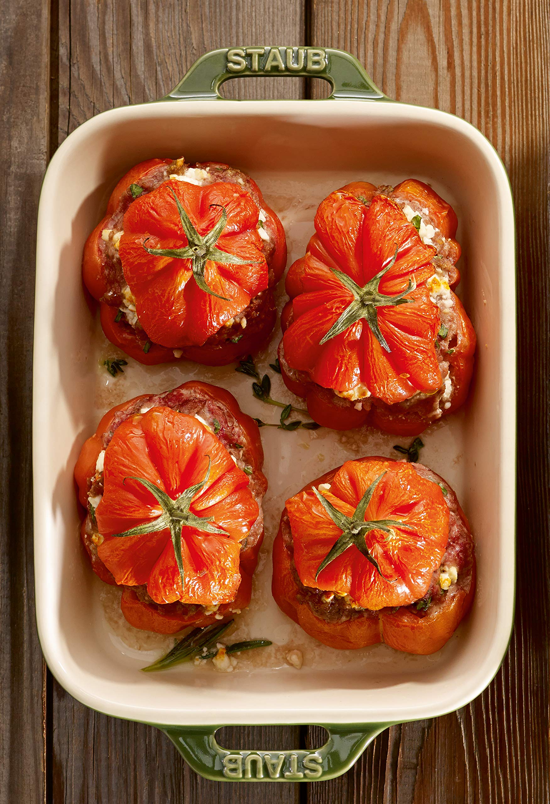 Staub Ceramic Rectangular Baking Dish 7.5 x 6-inch Basil