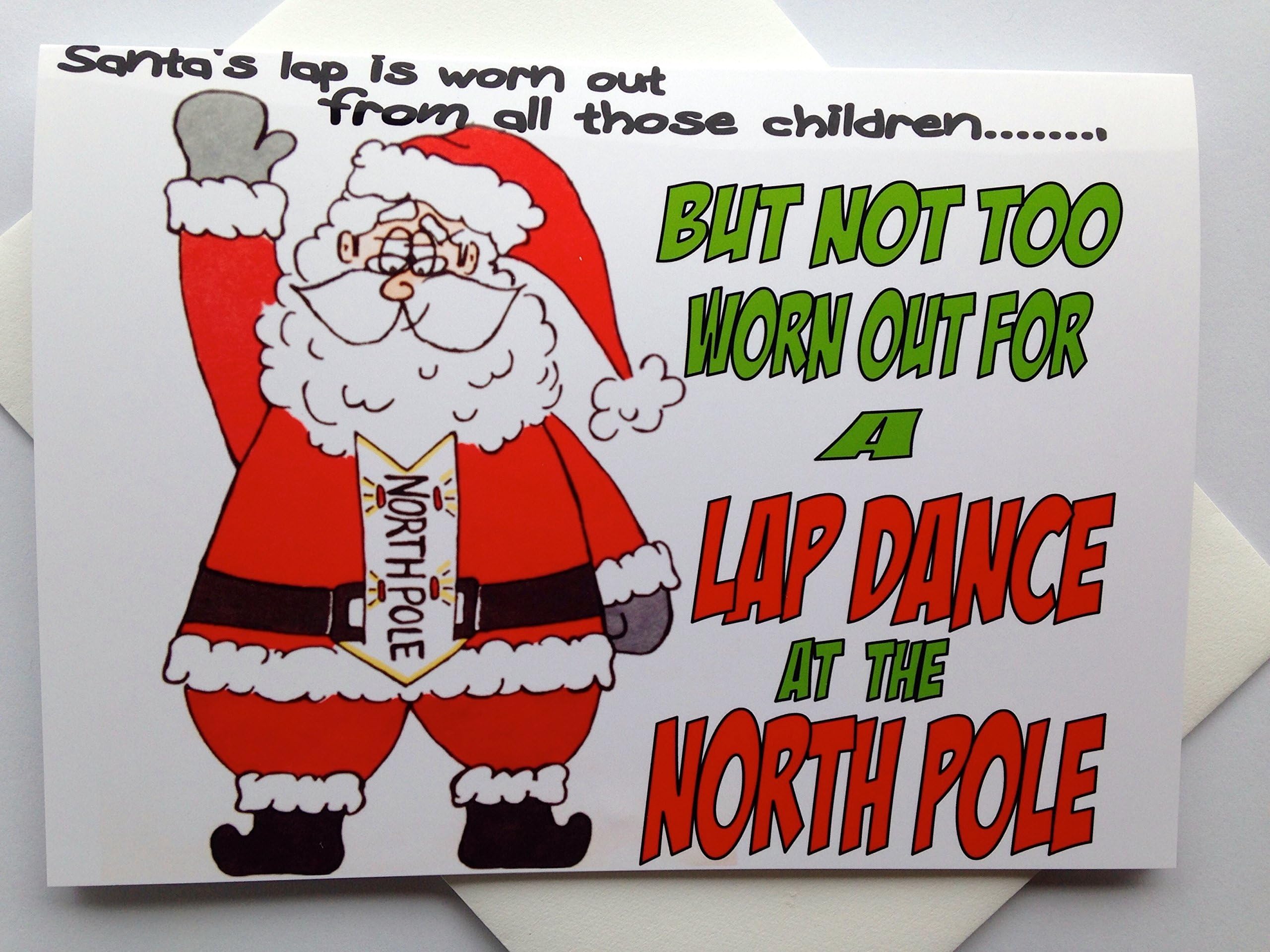 Funny Christmas Card - Adult Christmas Card - Dirty Christmas Card - Lap Dance Christmas Card - Sexy Christmas Card - Naughty Santa Card - Stripper Pole Christmas Card