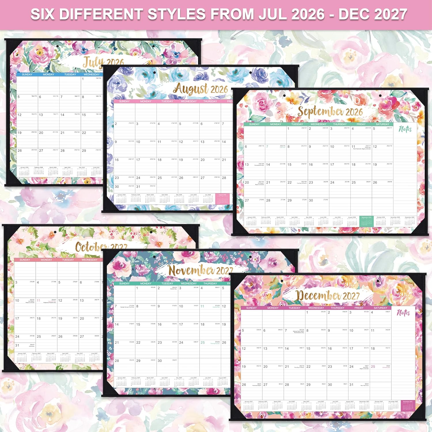 2026-2027 Desk Calendar - Jul 2026 - Dec 2027, 18 Months Large Monthly Desk Calendar, 22" x 17", Desk Pad, Large Ruled Blocks, To-do List & Notes, Best Desk/Wall Calendar for Planning and Organizing