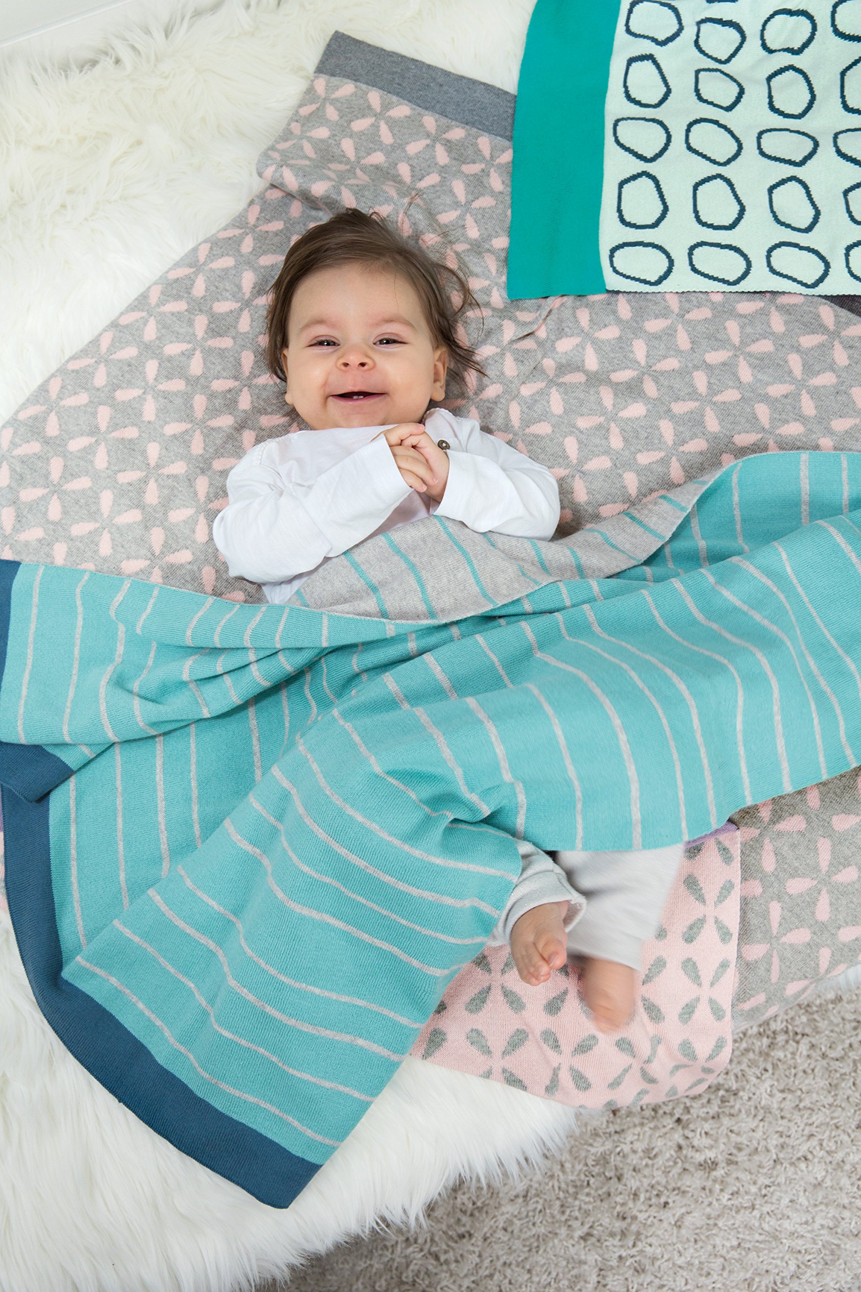 Lässig 1542001215 La Copertina per bebè Stripes light grey
