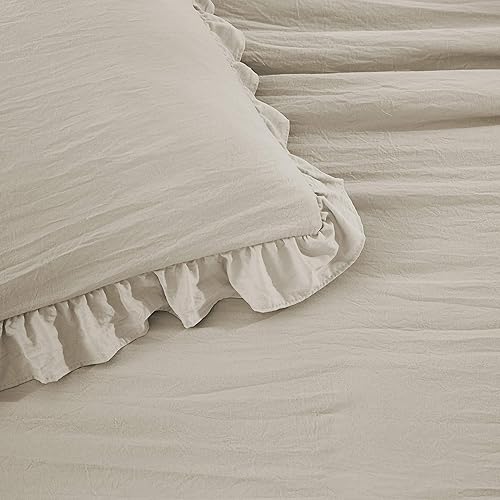 Miniatura 4 de HIG Juego de colcha de 3 piezas con volantes  300in de estilo caído falda de cama colchas con volantes colchas de polvo colecciones de ropa de cama