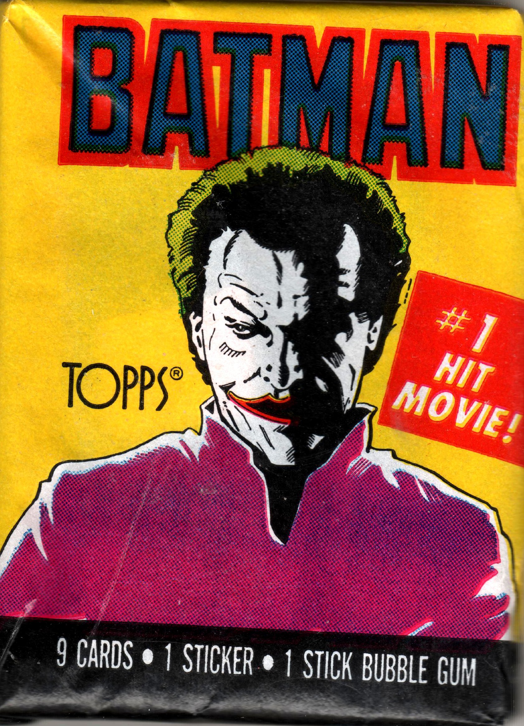 Amazon.com: Tim Burton's 1989 Batman Movie Starring Michael Keaton and Jack  Nicholson Collectible Trading Cards 1st Series (9 Cards, 1 Sticker and 1  Stick Bubble Gum) : Toys & Games